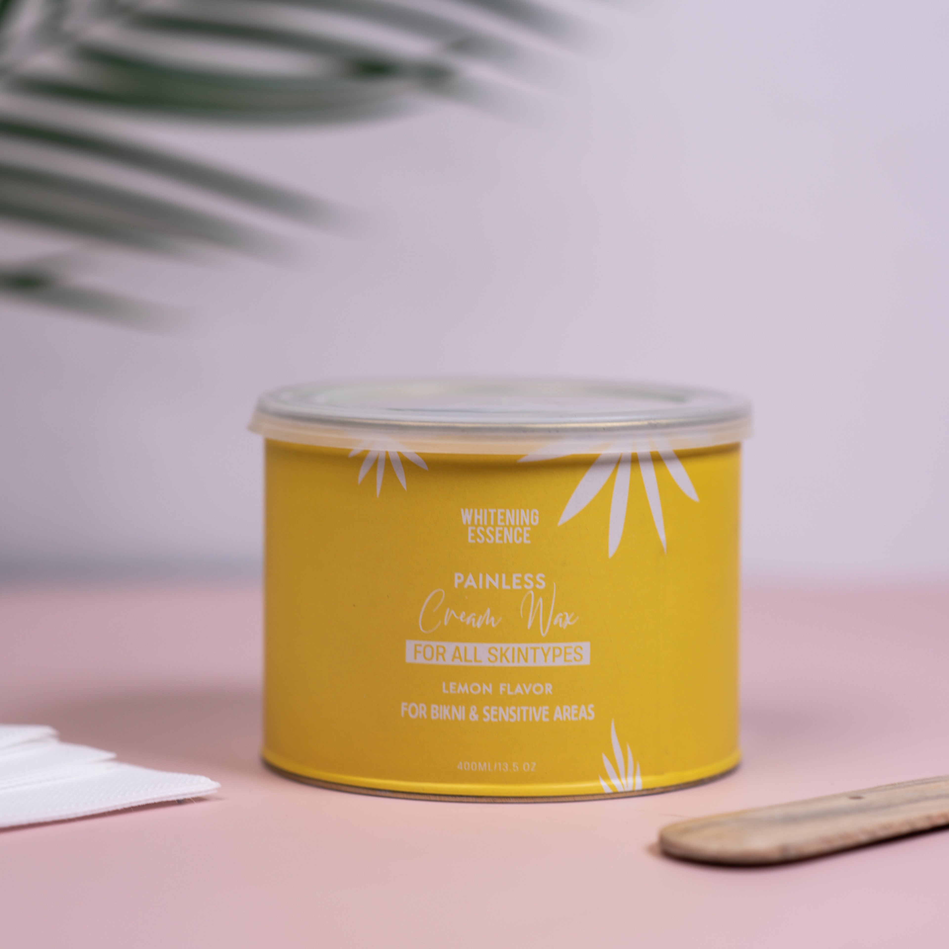 Painless Cream Wax Lemon Flavor ( 1 Wood Spatula + 1 Strip Pack )