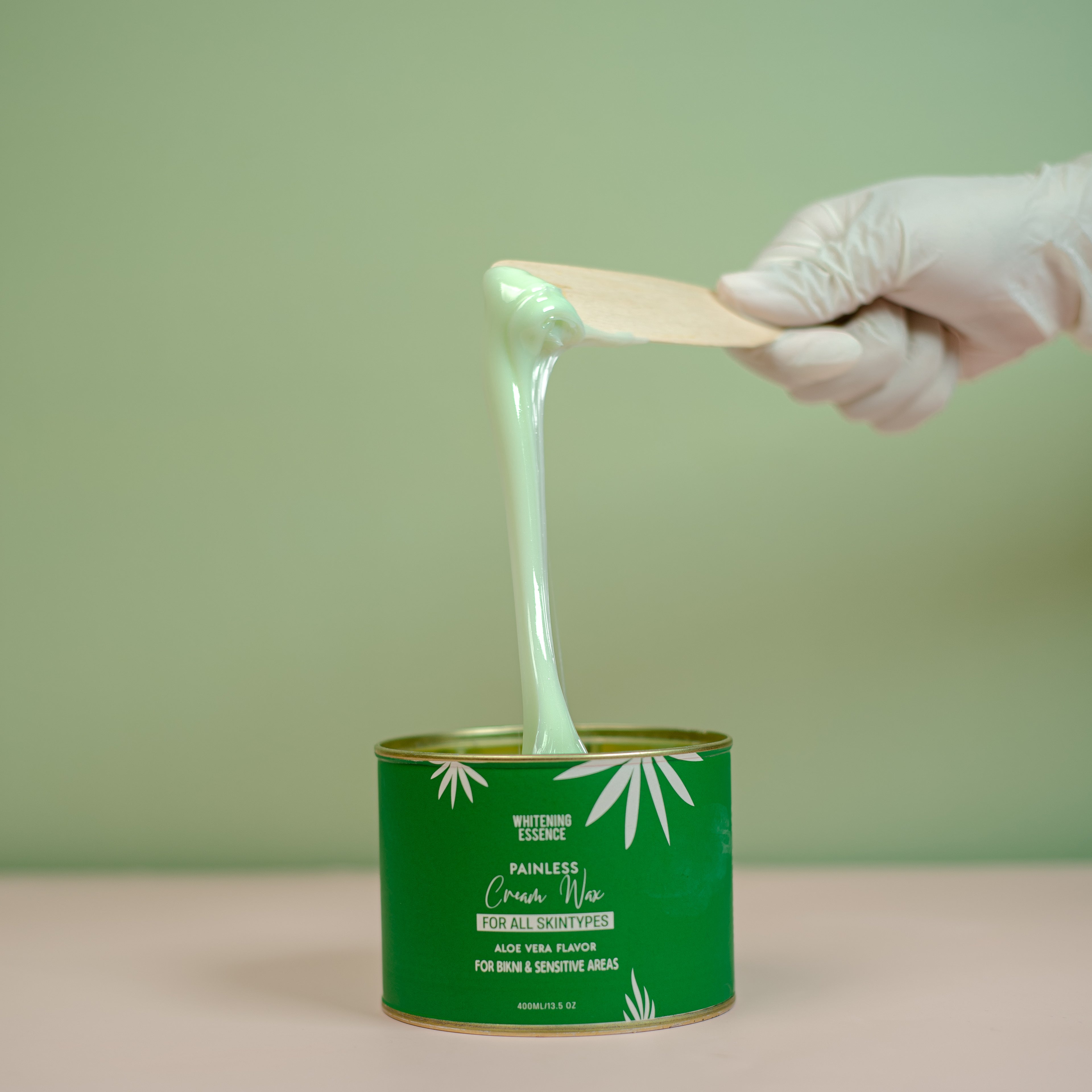 Painless Cream Wax Aloe Vera Flavor ( 1 Wood Spatula + 1 Strip Pack )