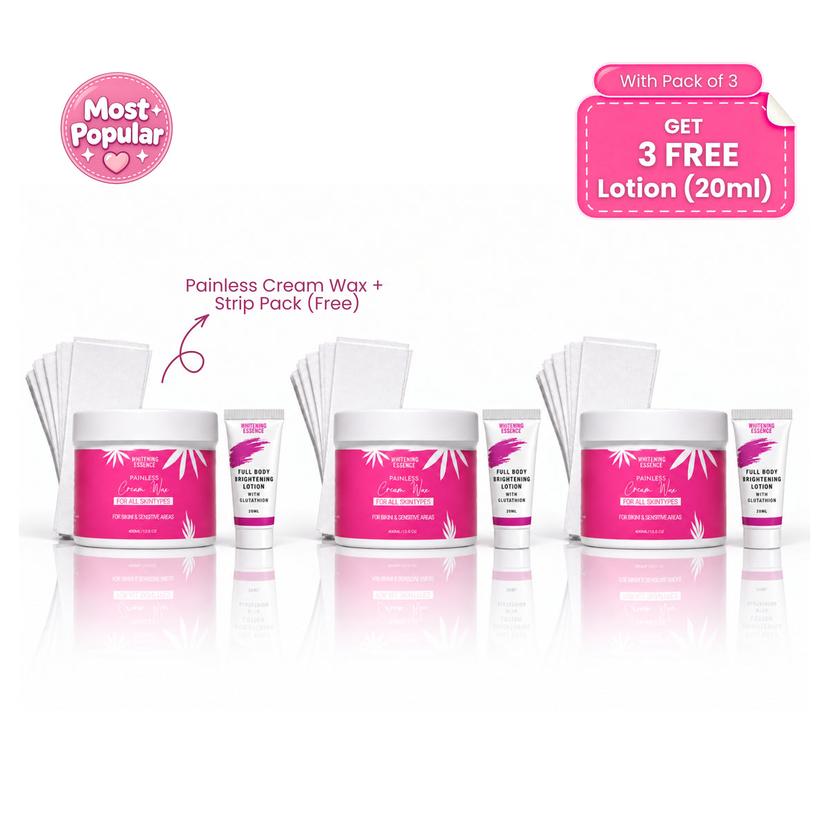 Painless Cream Wax + Strip Pack ( Free )