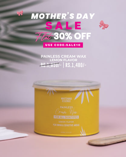Painless Cream Wax Lemon Flavor ( 1 Wood Spatula + 1 Strip Pack )