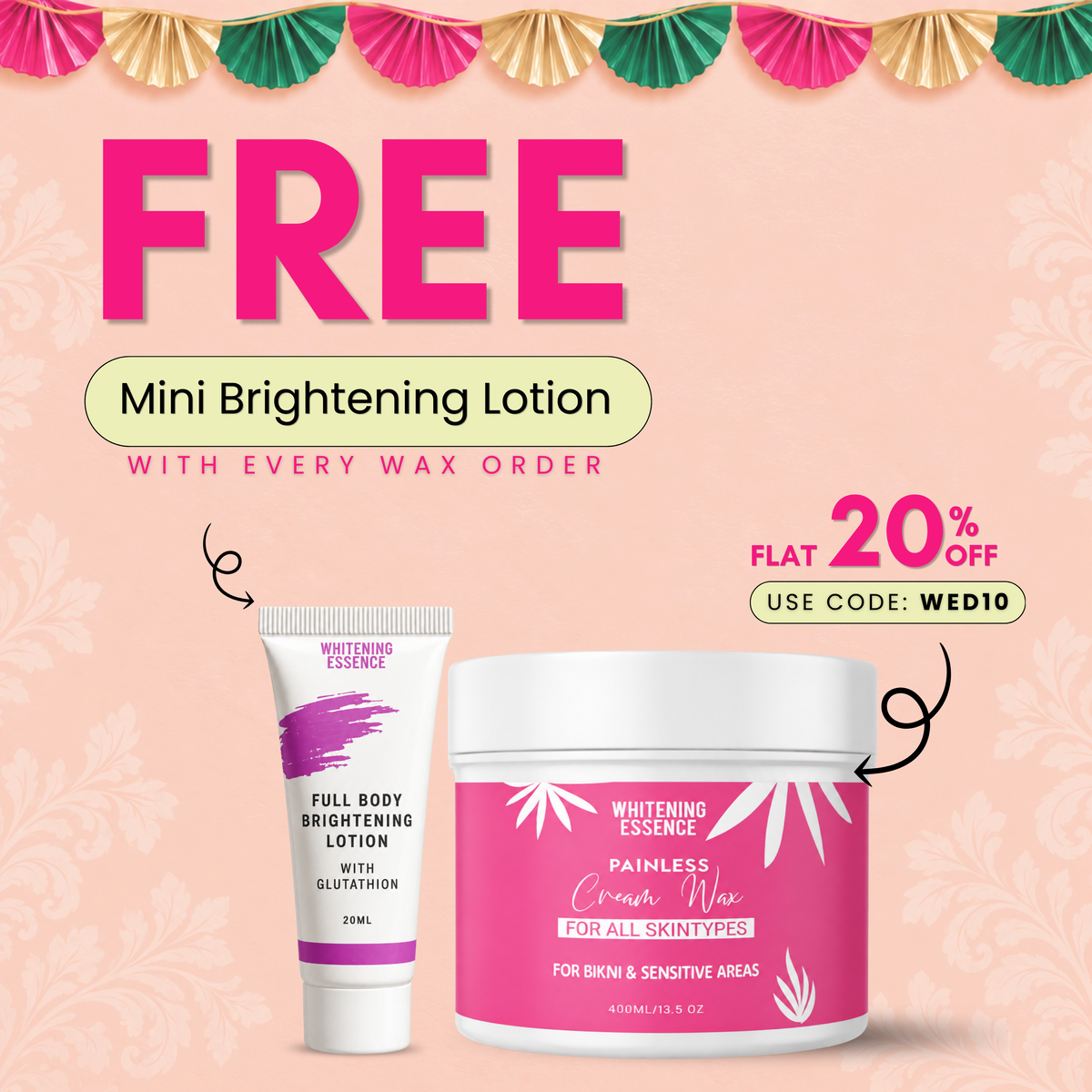 Painless Cream Wax + Strip Pack ( Free )